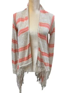 Sweet & Sinful Rayon Mischung offene Fransen leichte Strickjacke S Boho Hippie - Bild 1 von 6