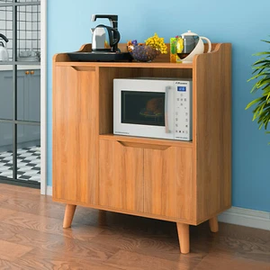 3 Doors Kitchen Storage Cabinet Wooden Sideboard Cupboard w/ 4Tier Shelving - Picture 1 of 12