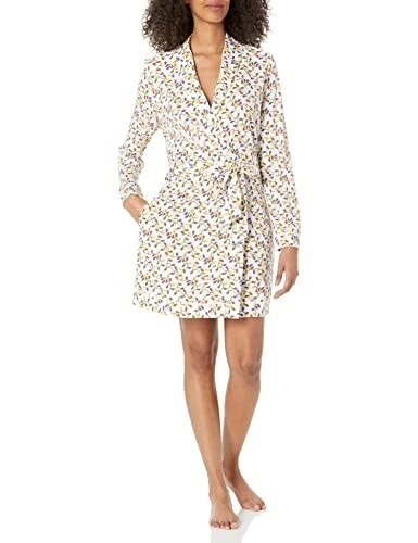 COSABELLA Pima Cotton MULTI LIGHTS SKI TRIP Wrap ROBE Bathrobe Womens MEDIUM