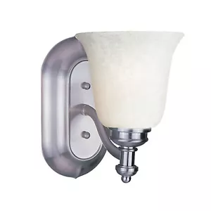 Brushed Nickel And White Mottle Glass Wall Light $99 - Picture 1 of 1