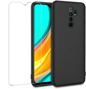 COVER CUSTODIA PER XIAOMI REDMI 9 NERO + PELLICOLA VETRO TEMPERATO 9H - Imagen 1 de 18
