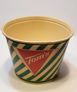 Tom's Paper Popcorn Secchiello Contenitore Caramelle Vintage Strisce Verdi Alto 6" - Foto 1 di 8
