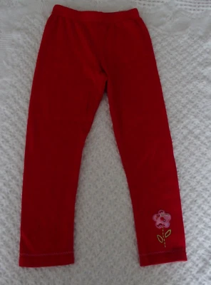 CR Niños 6 Niñas Rojo Tejido Pantalones Leggings Flor En muy buen estado algodón boutique Foto 1 de 2