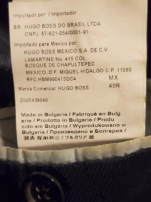 HUGO BOSS GREY/ SLATE STRIPED  40R 2 BUTTONS SUIT MEN - Image 1 of 4