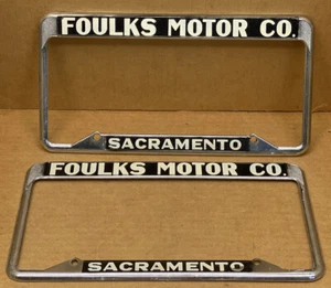 NUEVO PAR OLDSMOBILE FOULKS MOTOR Co. CONCESIONARIO DE AUTOMÓVILES CALIFORNIA MARCOS DE MATRÍCULA - Imagen 1 de 12