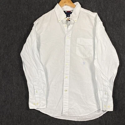 Tommy Hilfiger Mens Large Long Sleeve Button Down Shirt Pale Blue Candy Stripe - image 1 of 4