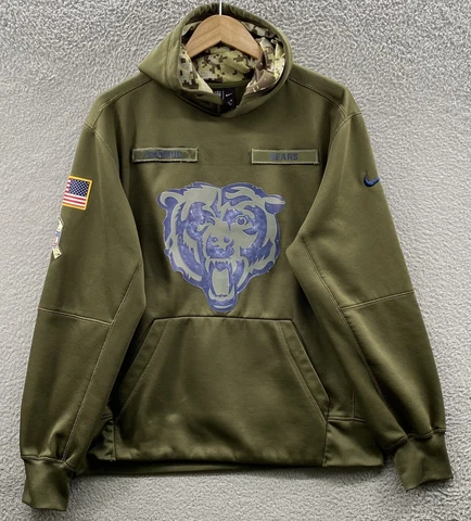 Chicago Bears Nike Hoodie Mens Medium Green Military Army Salute To Service NFL Cover