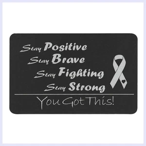 Aluminum Black Engraved "Stay Positive Breast Awareness" Customize Wallet Insert - Picture 1 of 14