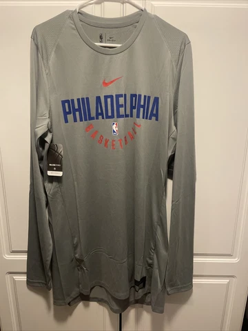 Philadelphia 76ers Dri-Fit Long Sleeve Shooting Shirt Player Issued Size:LT Cover