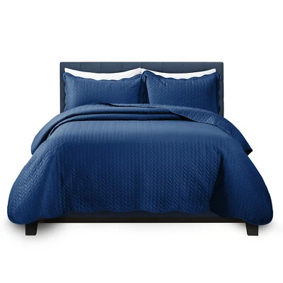 Colcha acolchada de 3 piezas tamaño queen king ultra suave colcha en relieve Foto 1 de 4