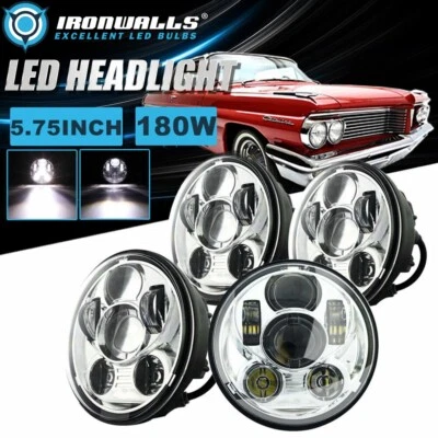 Faros LED cromados de 5,75" para Pontiac Catalina 1958-76 haz sellado alto/bajo Foto 1 de 4