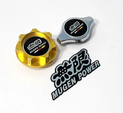 TAMPA DE ÓLEO DE MOTOR DOURADA + TAMPA DO RADIADOR PARA Acura Honda B16A B17A1 B18A1 B18B1 JDM - Imagem 1 de 4