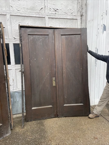 PT CR1 pair antique oak double door with frame 62 x 86.5 x 7.25 Cover