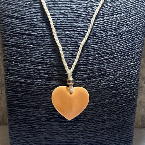 Collana CHRISTIAN DIOR Profumi Cuore Ciondolo Ceramica Arancione Rara Grazioso Amore