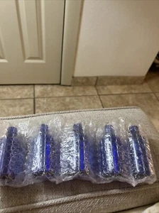5  BLUE GLASS Apothecary COBALT Bottle Kitchen Bathroom - Picture 1 of 5