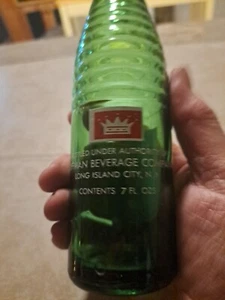 Vintage Green Hoffman Sparkling Beverages 7oz ACL Long Island City Ny Bottle - Picture 1 of 5