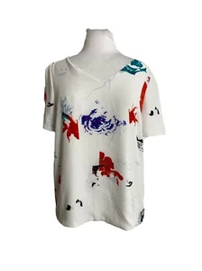 Philosophy Republic Womens Blouse Size XS Top Short Sleeve White Floral Dressy - Imagen 1 de 7