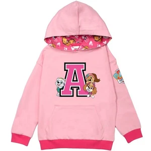 Paw Patrol Hoodie für Mädchen personalisiert Initialen Sweats für Mädchen 100% Baumwolle rosa - Bild 1 von 6