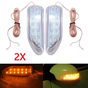 12V Modified Yellow Car Side Mirror Soft Turn Signal Light Amber Indicator Lamp - Picture 1 of 11