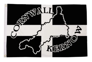 Cornwall Silhouette Kernow große Flagge (8 Fuß x 5 Fuß) - Bild 1 von 1