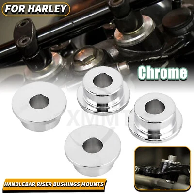 Chrome Handlebar Riser Bushings Mount For Harley Dyna Softail FLSTC Super Glide Foto 1 de 4