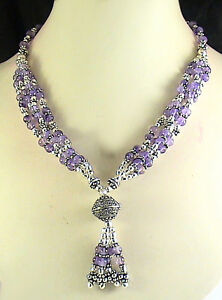 318Cts EXTREMLY BEAUTIFUL NATURAL AMETHYST BEADS DESIGNER NECKLACE