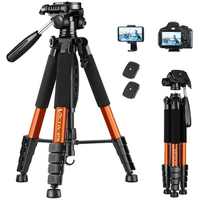 Aluminium Kamera Stativ Leicht Tragbar 182cm DSLR Vlog Videokonferenzen orange - Bild 1 von 2