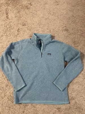Patagonia Sweater Womens XL Blue Heather Better Sweater 1/4 Zip Fleece Pullover - Image 1 of 4