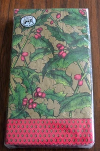 HOLLY Paper Napkins 3-Ply 16 by MICHEL DESIGN WORKS Guest/Buffet RED/GREEN - Imagen 1 de 4