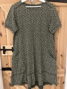 Fat Face Simone Dress Size 16 Tunic Jersey Pullover Swing Butterfly Ditsy GUC - Picture 1 of 6