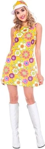 Damen 60er Jahre Flower Power Hippie Kostüm Größen 14/16 Jahre generalüberholt (Ref TT148) - Bild 1 von 1