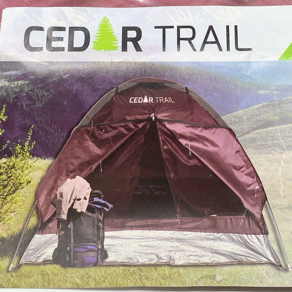 Cedar Trail 2 Person Tent CT-1012-BRG Rainfly Waterproof 79"x47"x39"