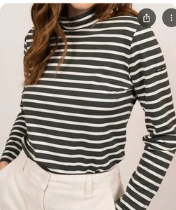 Saint James Oural Turtleneck In Army Green / Ivory US Size 6 - Picture 1 of 10