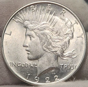 1922 P Peace US Silber Dollar - 90% Silber US Münze, Stempelriss Vorderseite ~ P-22P2 - Bild 1 von 6