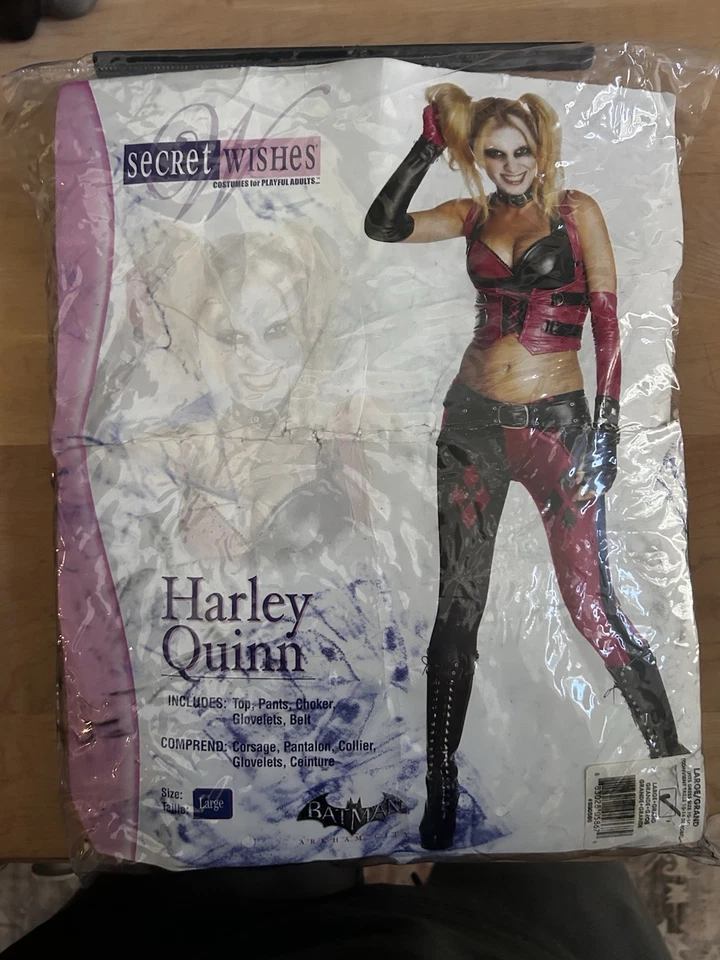 Secret Wishes Batman Arkham City Adult Harley Quinn Costume Sz Large 10-14 - Image 1 of 4