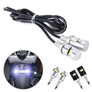 2xLED White Turn Signal Indicator Blinker Light Black License Plate - Picture 1 of 13