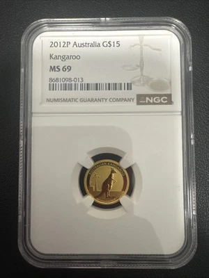2012P Austrália canguru ouro $15 NGC MS 69 1/10 oz .9999 - Imagem 1 de 2