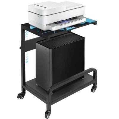Height Adjustable Computer Tower Stand, Compact Printer Stand, 2 Tier for Blue - Image 1 of 4