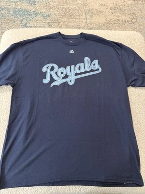 KC KANSAS CITY ROYALS Crew Neck MAJESTIC T Shirt Mens 2XL Hosmer EM86 - Image 1 of 4