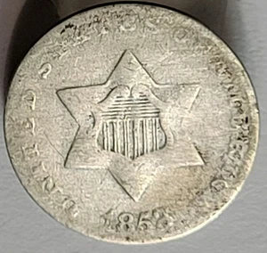 1853 Three 3 Cent Silver Coin - Picture 1 of 2