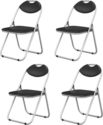 Pack de 4 sillas plegables, sillas plegables con asientos y respaldo acolchados, asa de transporte Foto 1 de 4