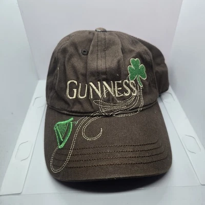 Gorra de béisbol marrón Guiness Clover Irlanda cerveza arpa celta algodón bordado Foto 1 de 4