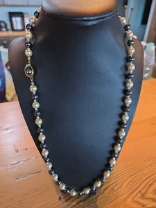 Vintage Hämatit und Perlenkette schöner Verschluss Qualität schwer 22" - Bild 1 von 3