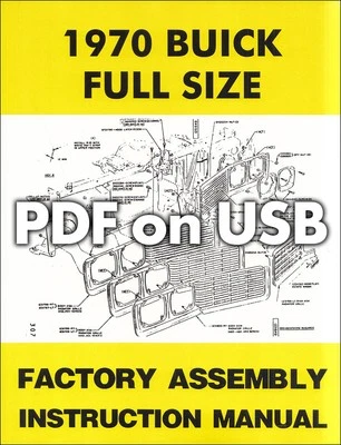 1969-1970 1972 Buick USB Montaje Manual Riviera Lesabre Electra Wildcat Fábrica - Imagen 1 de 4