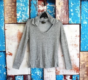 Women's Derek Heart Junior's Hoodie Lightweight Long Sleeve Cropped LARGE Gray - Picture 1 of 12