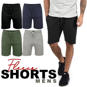 Mens Fleece Shorts With Zip Pockets Elasticated Waist Summer Gym Running Joggers - Picture 1 of 16