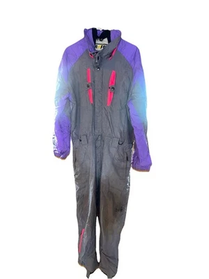 Roffe Ski Suit One Piece Snowsuit VTG Raid 80s-90s L Fresh And Neon - Image 1 of 4