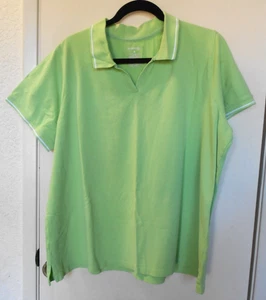Bahía de San Juan. Jersey de punto verde con cuello, manga corta talla 2X - Imagen 1 de 3