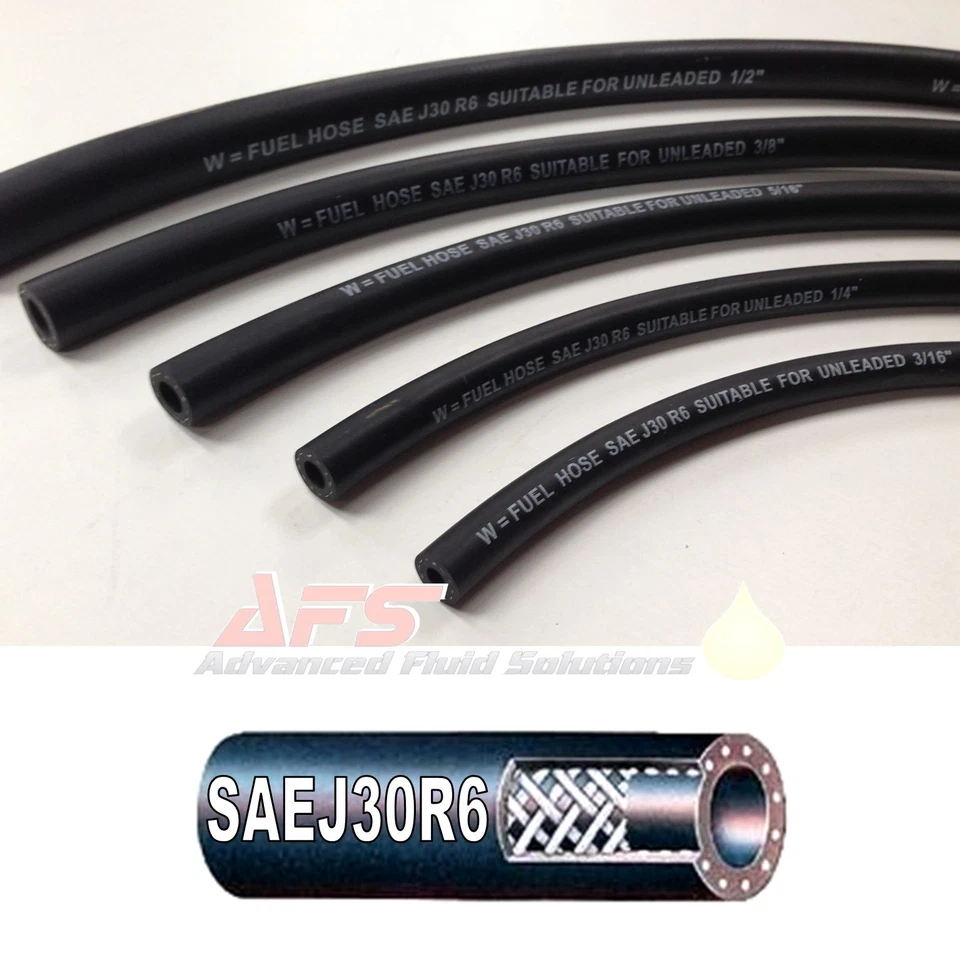 SAE J30 R6 Diesel Fuel Line Hose Unleaded Rubber Petrol Pipe Nitrile NBR Tube UK - Image 1 of 1