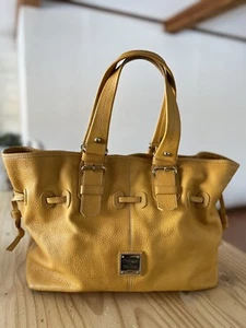 dooney & bourke mustard/yellow pebble leather tote bag (See Pics For Details) - Picture 1 of 10